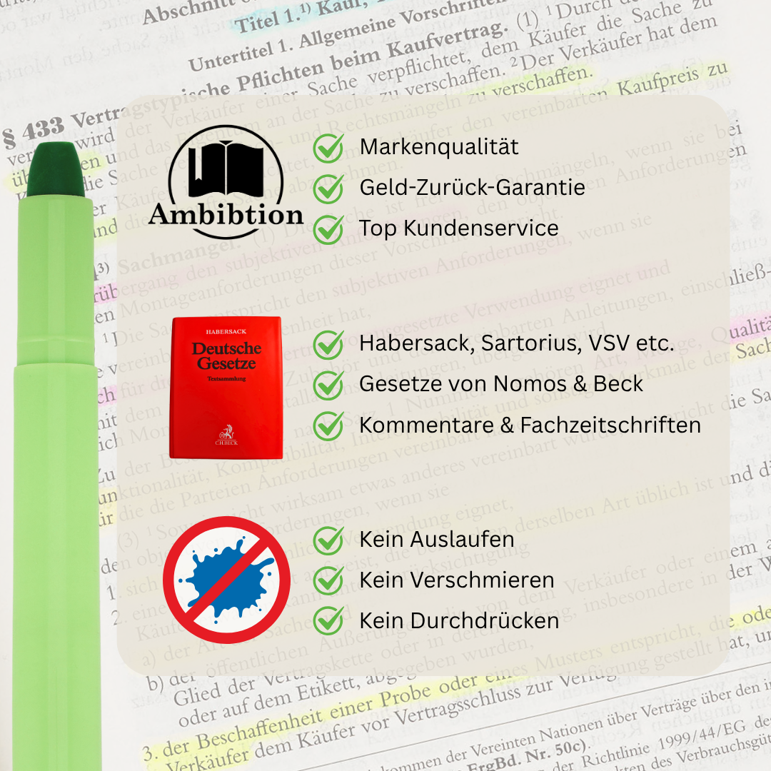 Gel-Textmarker für Gesetzbücher