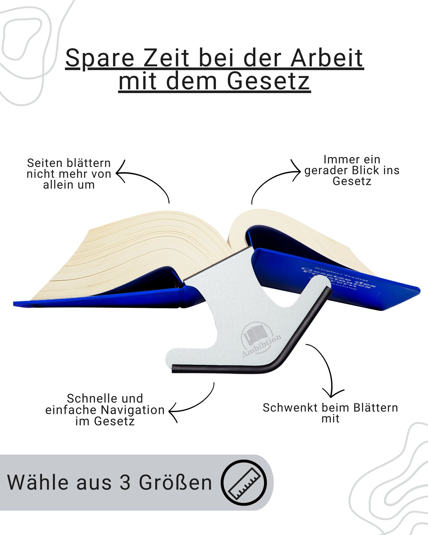 Ambibtion Buchstütze Größe S (Silber)