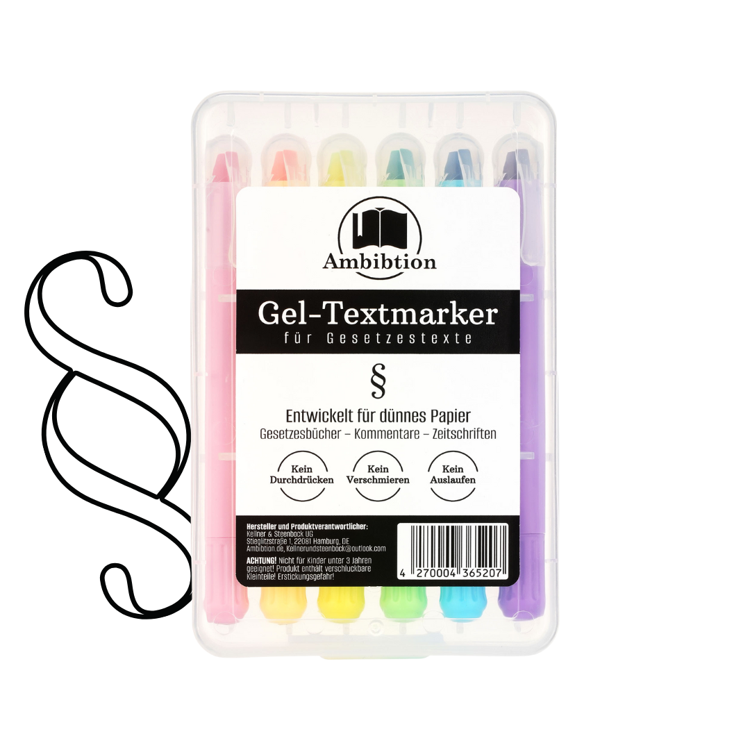 Gel-Textmarker für Gesetzbücher