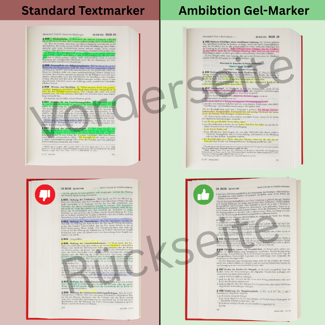 Gel-Textmarker für Gesetzbücher