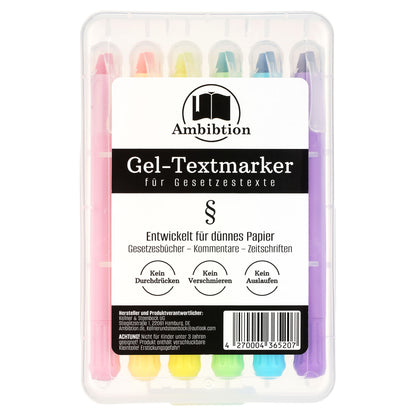 Gel-Textmarker für Gesetzbücher