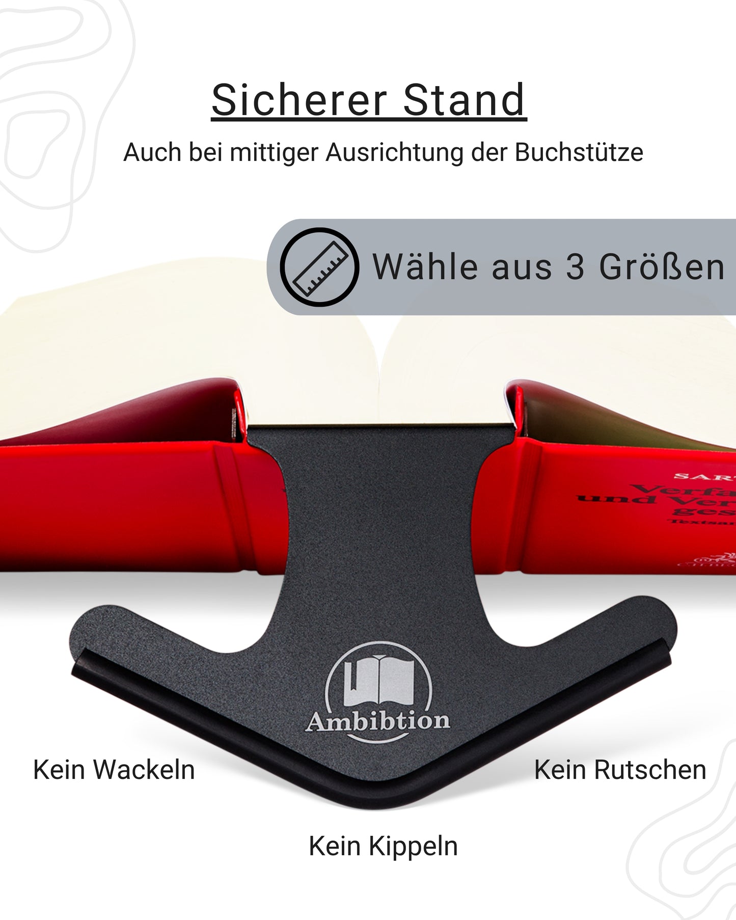 Ambibtion Buchstütze Größe M (Schwarz)