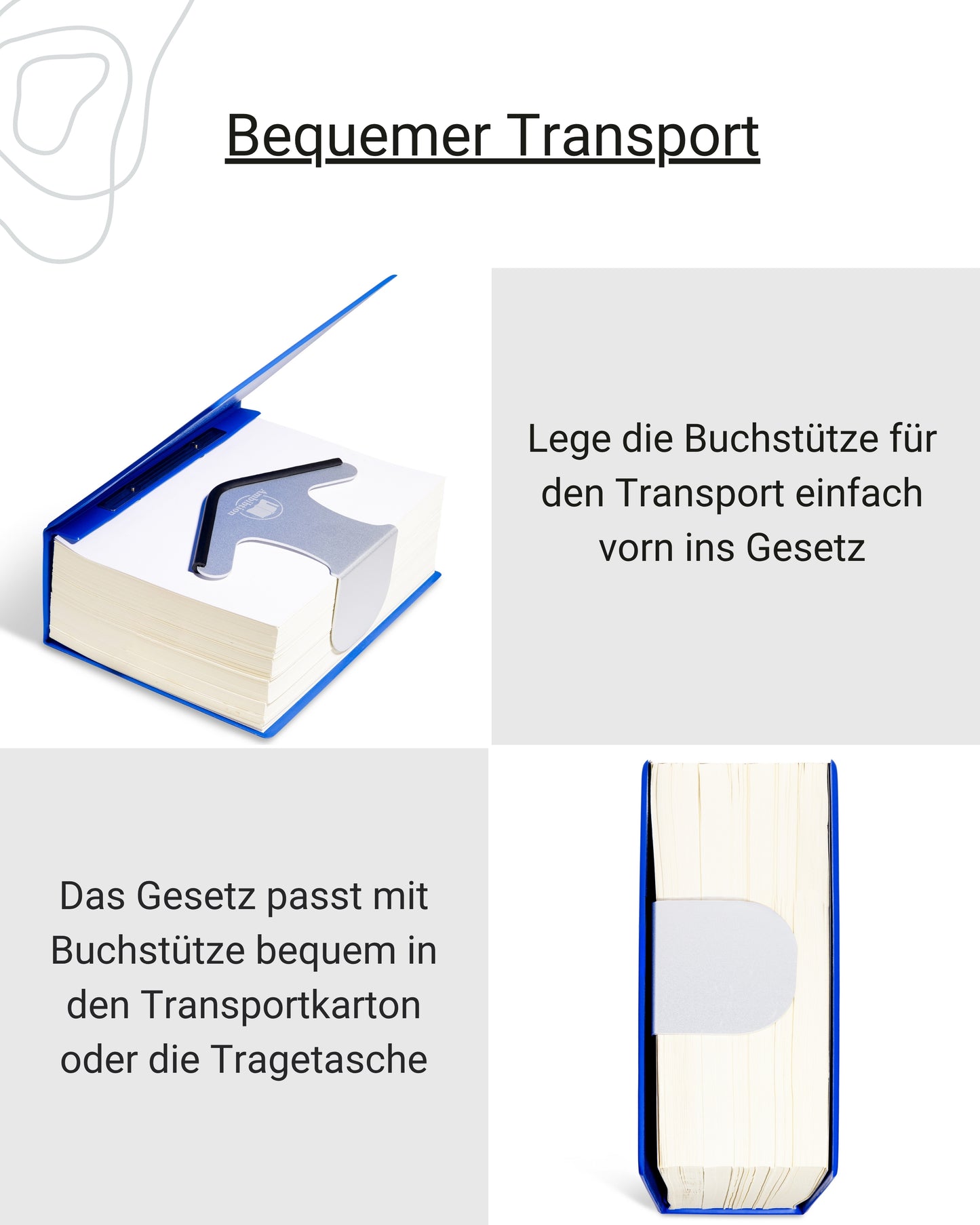 Ambibtion Buchstütze Größe S (Silber)